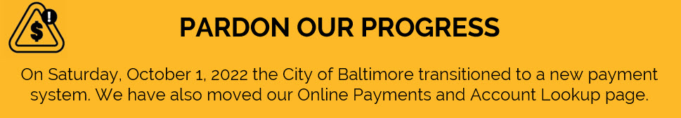 Online Payments and Account Lookup | City of Baltimore